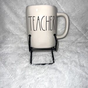 RAE DUNN Teacher Mug White With Black Lettering Great Condition Teacher Gift